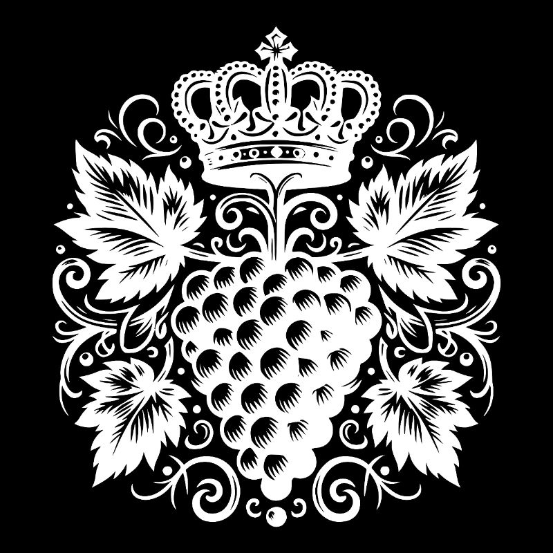 Grapes motif with elegance and crown