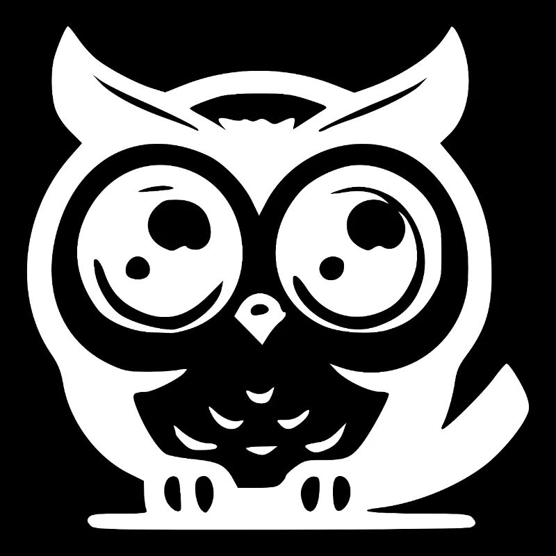 Mignon mignon hibou mignon avec de grands yeux