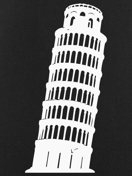Pisa Tower Silhouette Monochrome