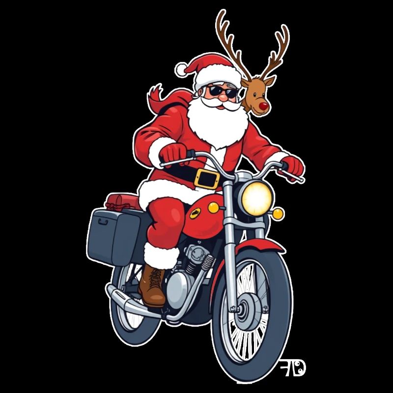 Santa auf Motorrad