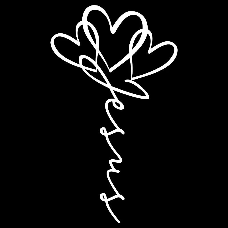 Jésus écriture coeur fleur