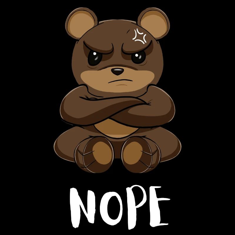 Nope Funny Lazy Bear