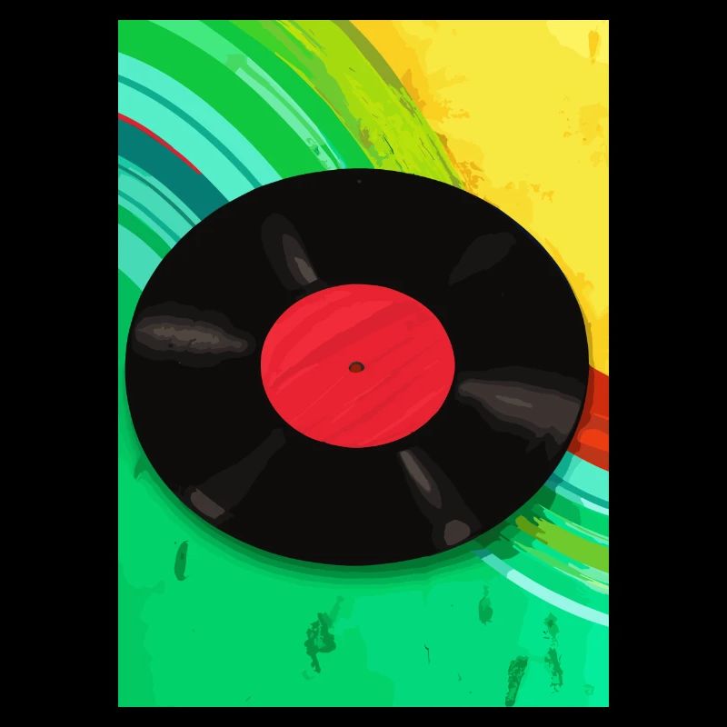 Retro Vinyl Platte Bunt