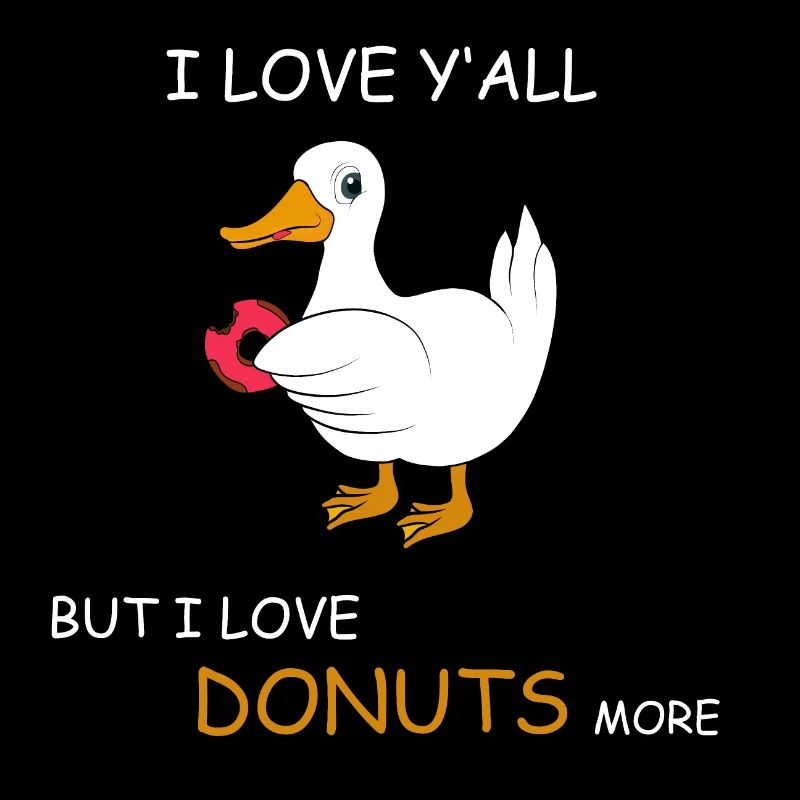 Duck with donut saying