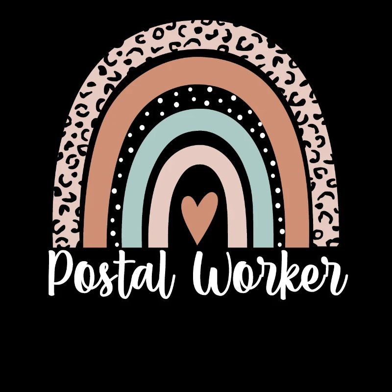 Postal Worker Rainbow Leopard Funny Postal Worker
