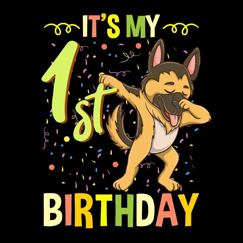 Its My 1st Birthday Dabbing German Shepherd