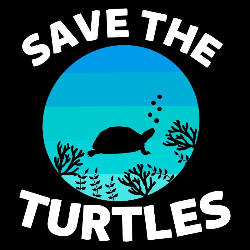 Retro Sea Creature Ocean Animal Save the Turtles