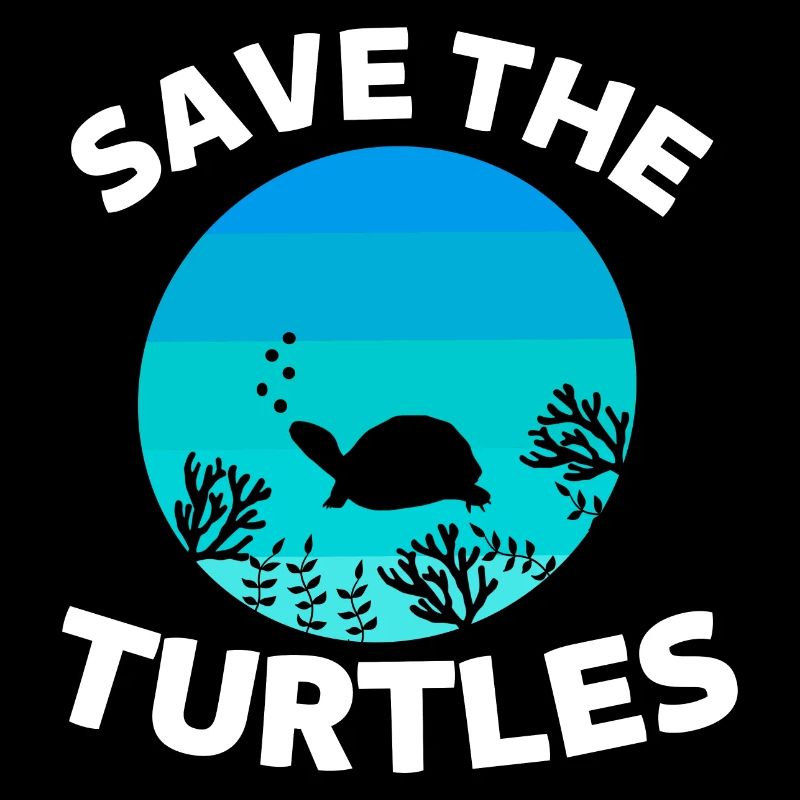 Retro Sea Creatures Animal Save the Turtles