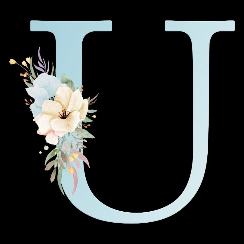 Customizable Monogram U Floral