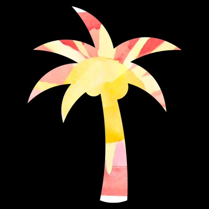 Watercolor Palm Tree Summer