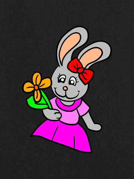 Hasenmädchen mit Kleid
