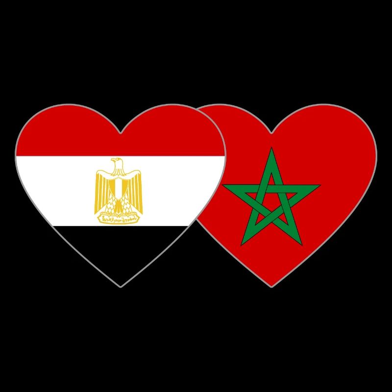 Egypte Maroc Drapeau Coeur