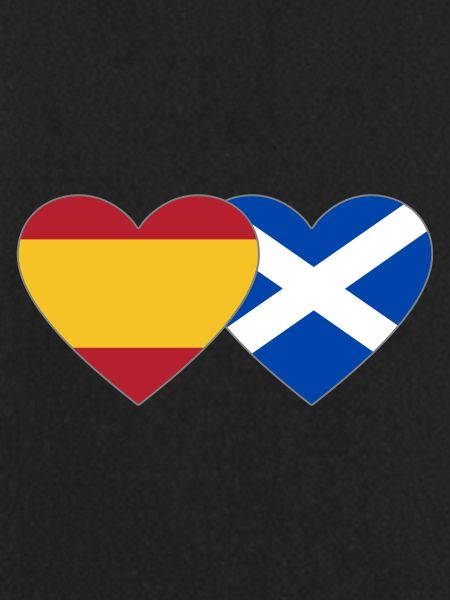 Spain Scotland Flag Heart