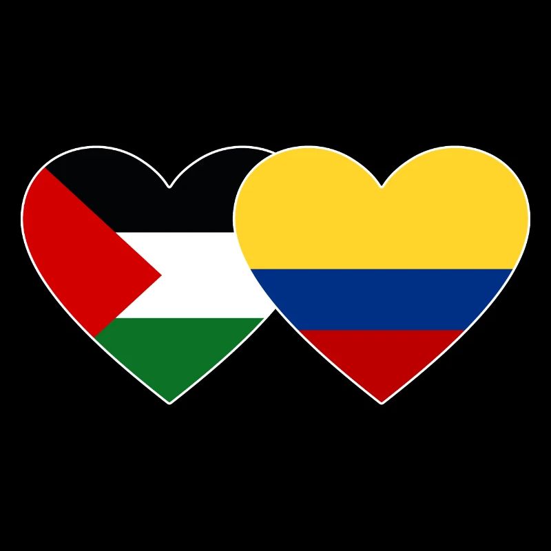 Palestine Colombie drapeau coeur