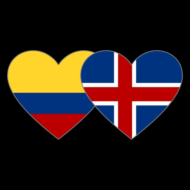 Colombie Islande Drapeau Coeur