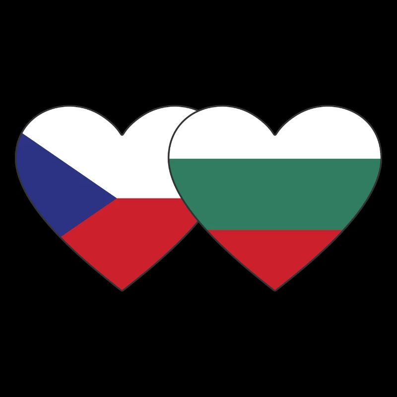 République tchèque Bulgarie Drapeau Coeur