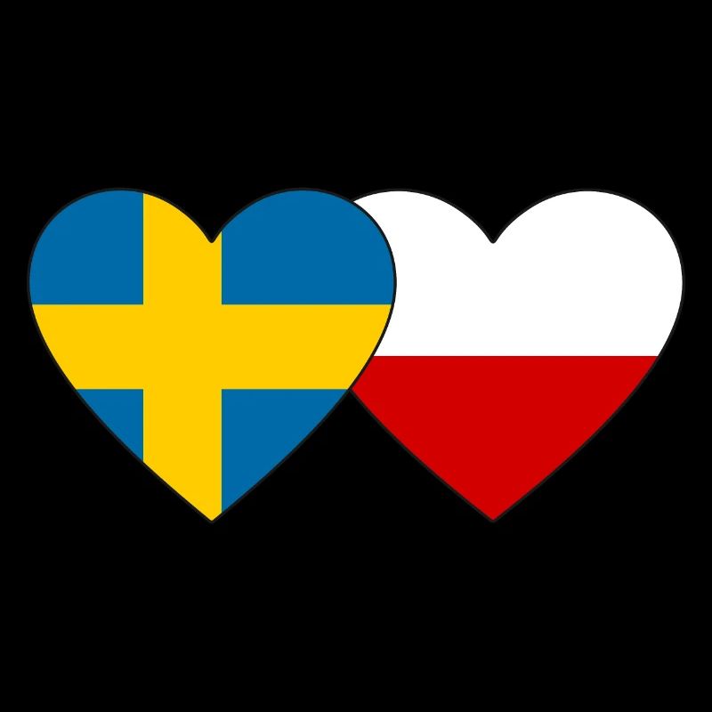 Suède Pologne Drapeau Coeur