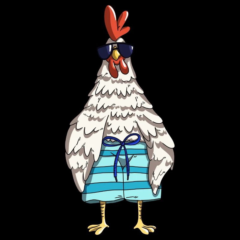 Drôle de poulets de coq et de patron de conception de poulet dans la grange