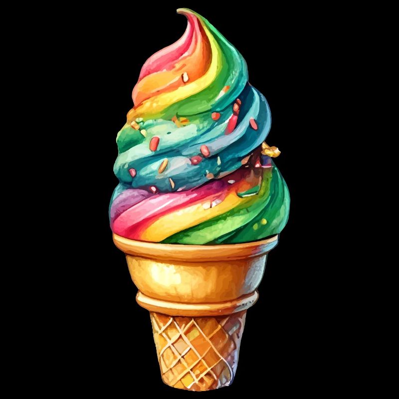 Versüße Dein Look mit diesem Regenbogen Eis Motiv