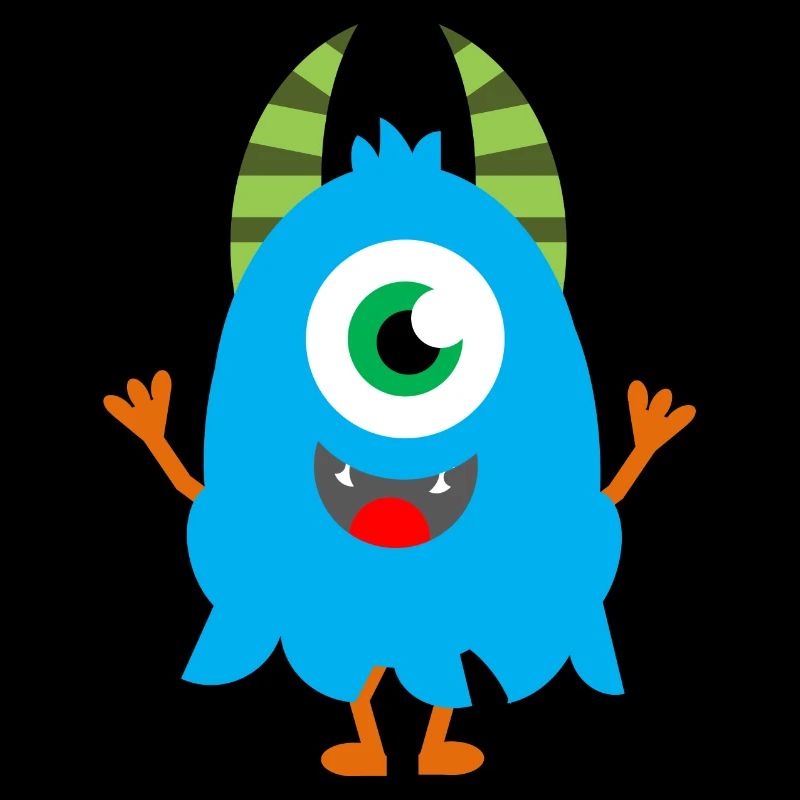 Laughing blue monster