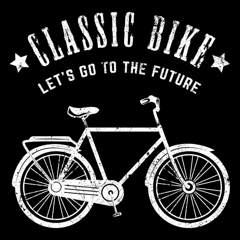 LET'S GO FUTURE BICYCLE OLD WHEELS RETRO MOTIF