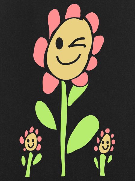 flower with cheerful face