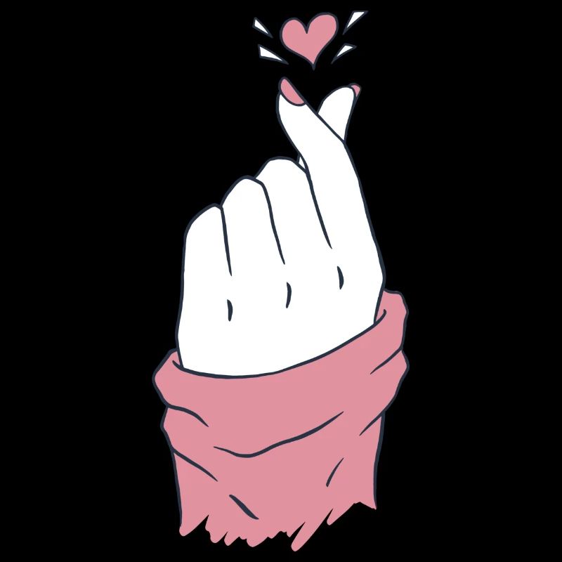 kpop cuore mano rosa