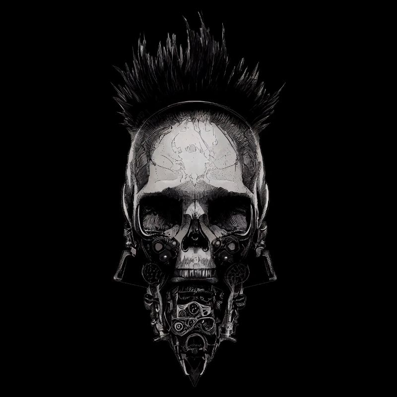 Punk Cyber Skull Skull Biker Steampunk