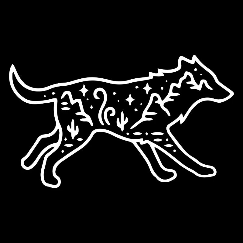 Wolf mit Steppe Geschenk Idee weiß