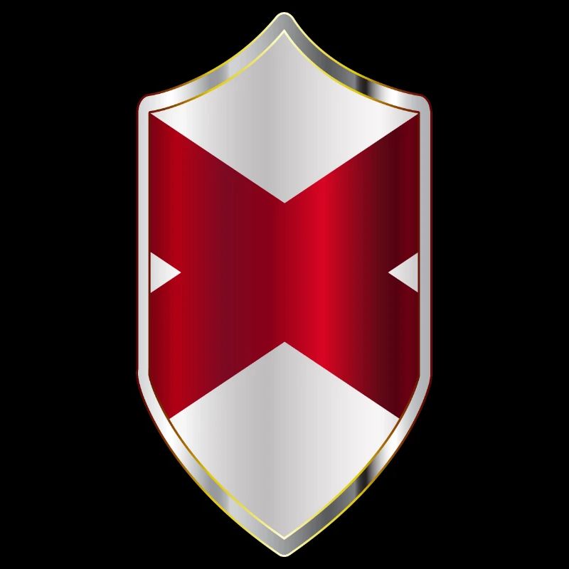Alabama State Flag On A Crusader Style Shield