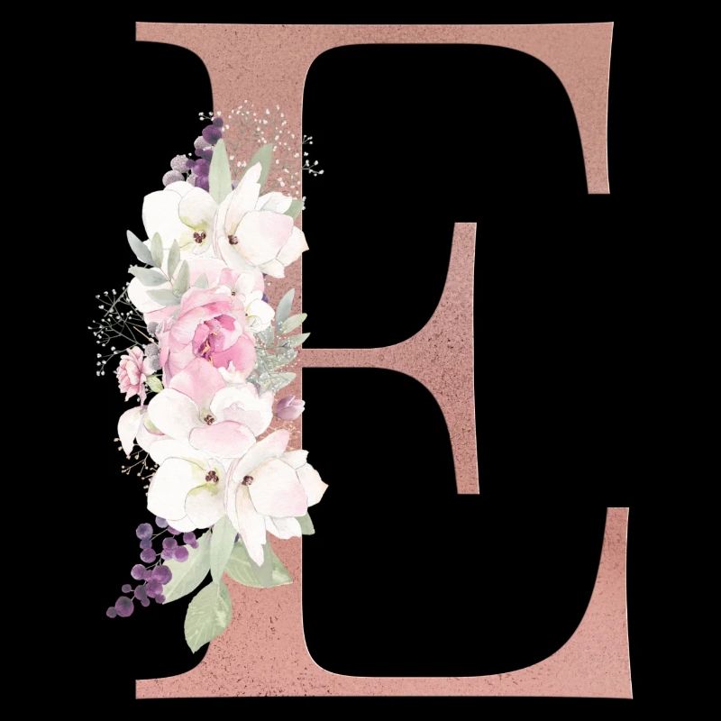 Customizable Monogram E Floral