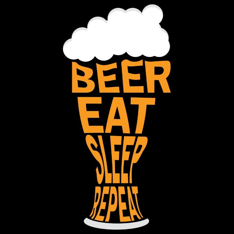 Beer Eat Sleep Repeat Design als Bierglas