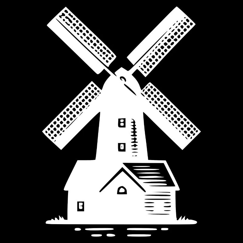 Classic windmill for grain and flour