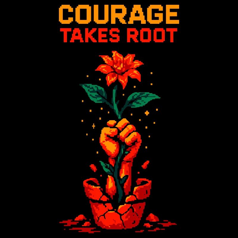 Courage Takes Root – Pixel Power Shirt