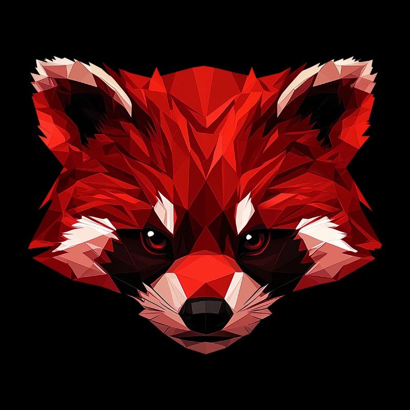 Red Panda Low Poly Art Design