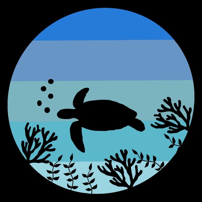 Ocean Animal Lovers Sea Creature Retro Turtle