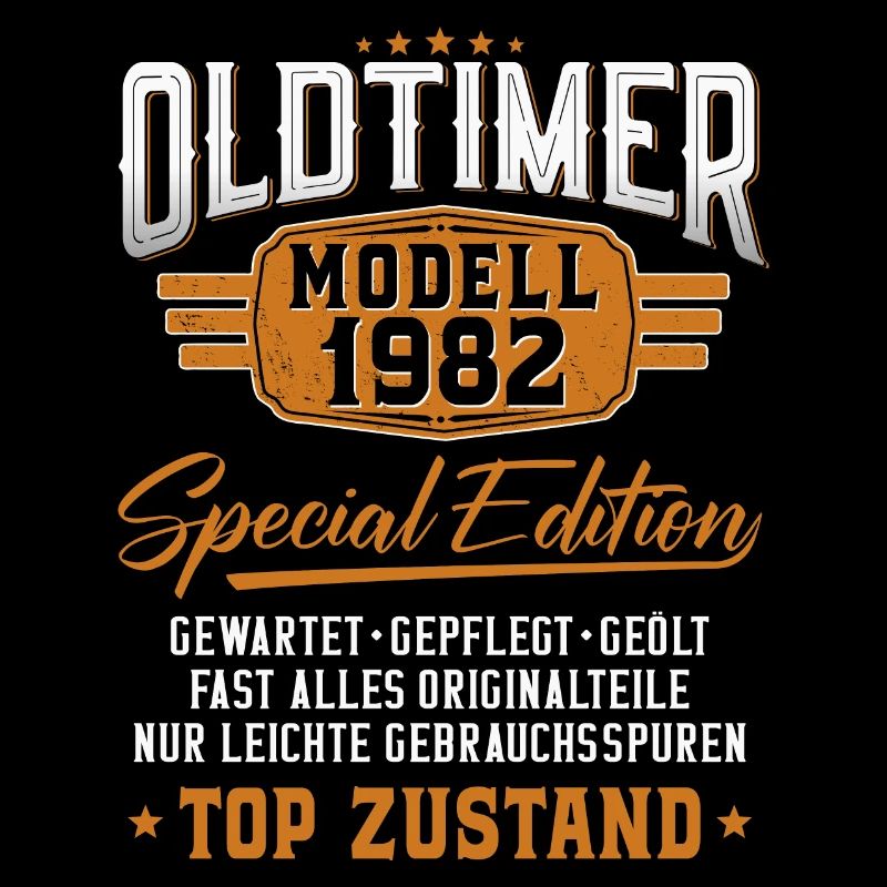Oldtimer Baujahr 1982 geboren Geburtstagsspruch