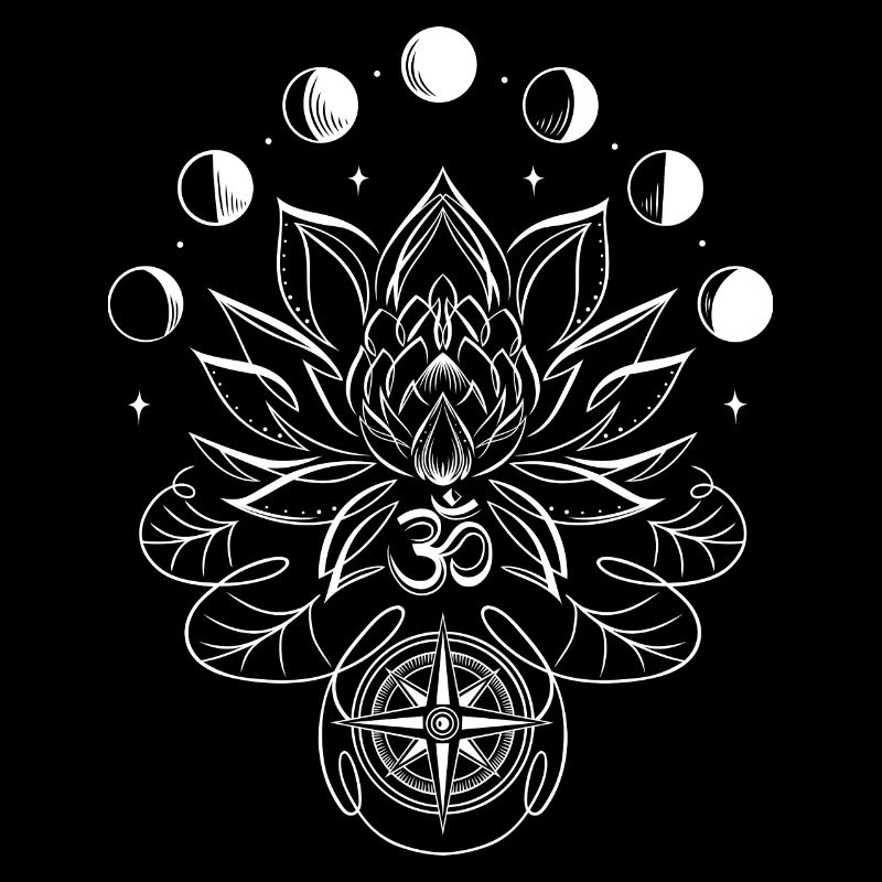 Lotus Lotus Flower Moon Phases Compass