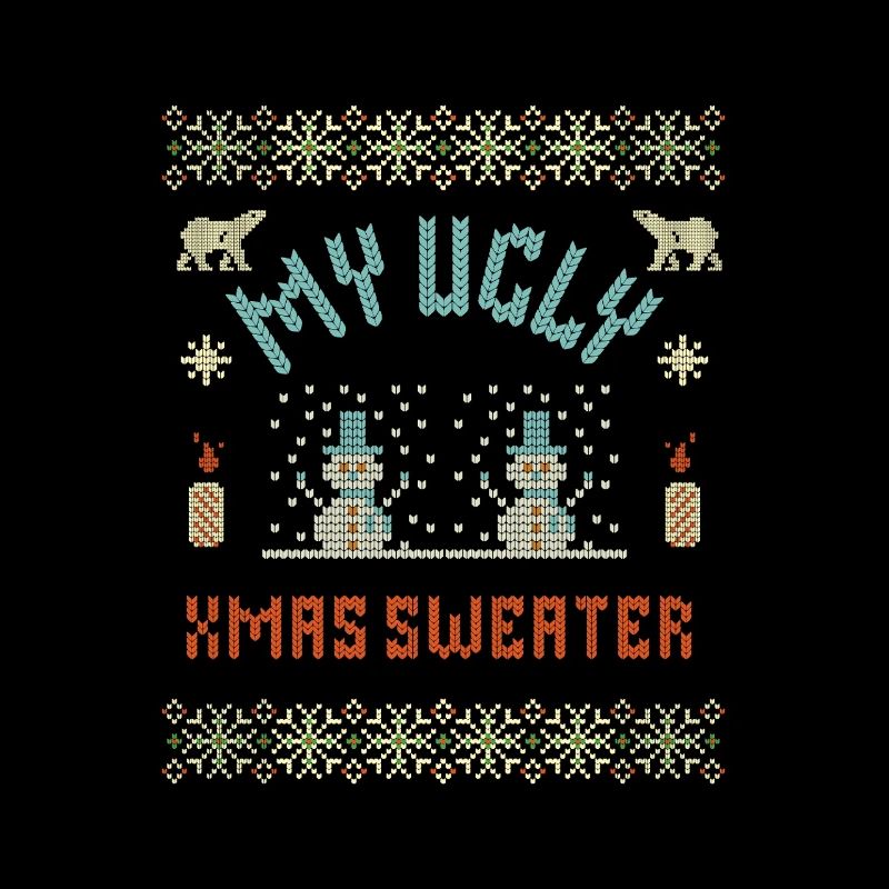 Mon pull de Noël moche – Décoration de Noël drôle en pixels