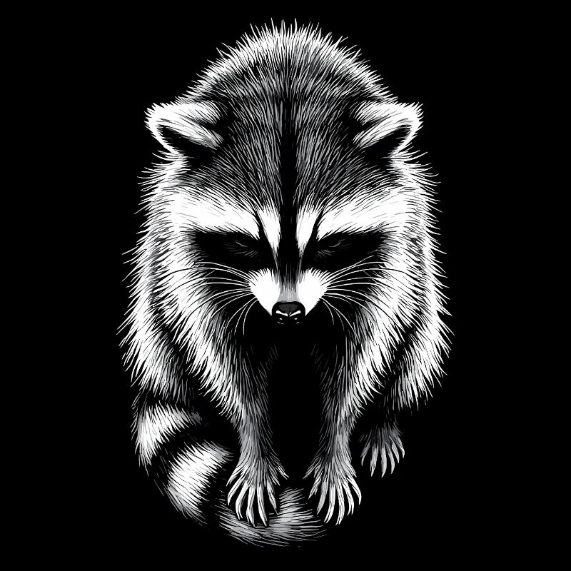 Racoon Schattenzeichnung Waschbär
