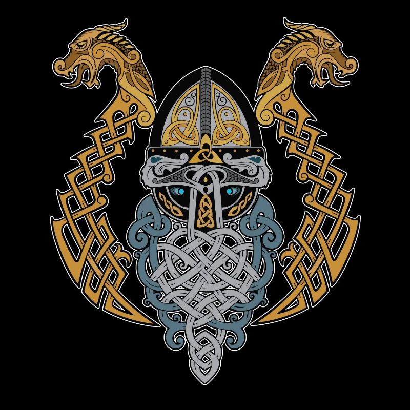 Wikinger Helm Drachen Valknut Drache