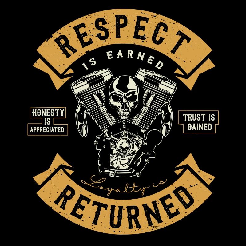 Motorcycle gift biker biker cowl Respect is ..