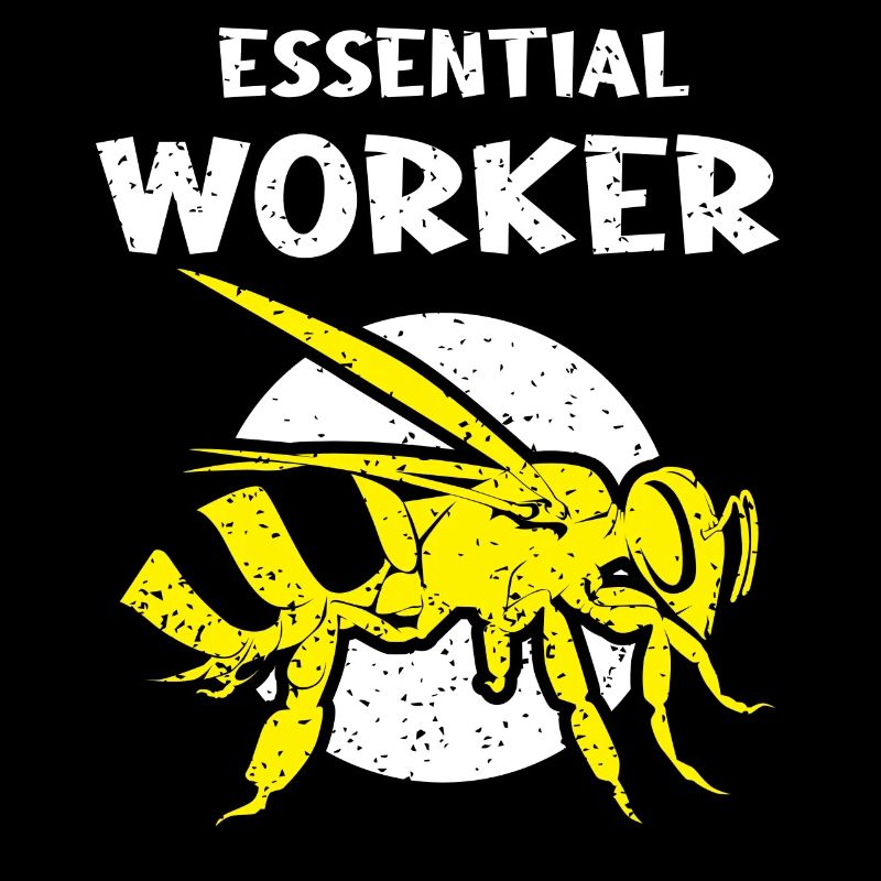 Essential worker, bee, beekeeper, honeycomb