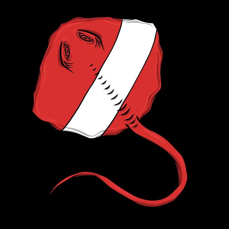 Scuba Diver Rouge Drapeau Blanc Ray Plongée sous-marine