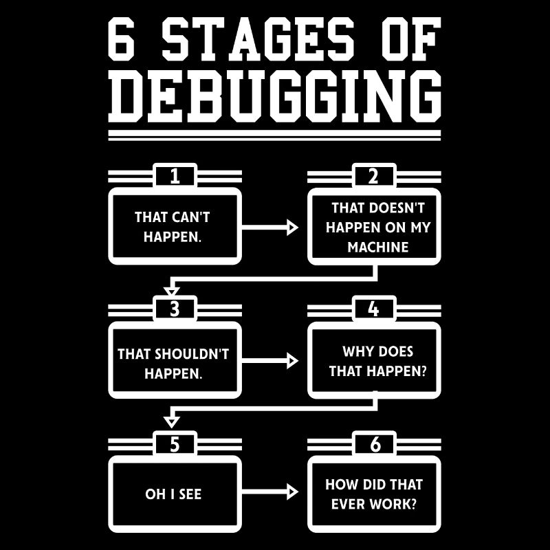 6 Stages of Debugging Programmierer Software