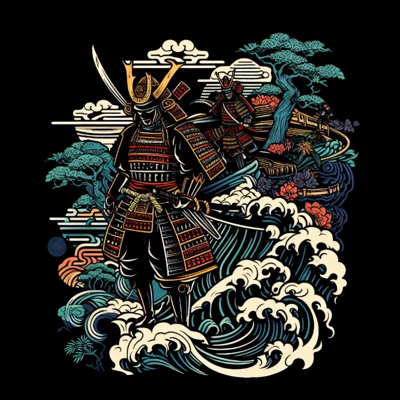 Ukiyo e Japanese Samurai Warrior Shirt
