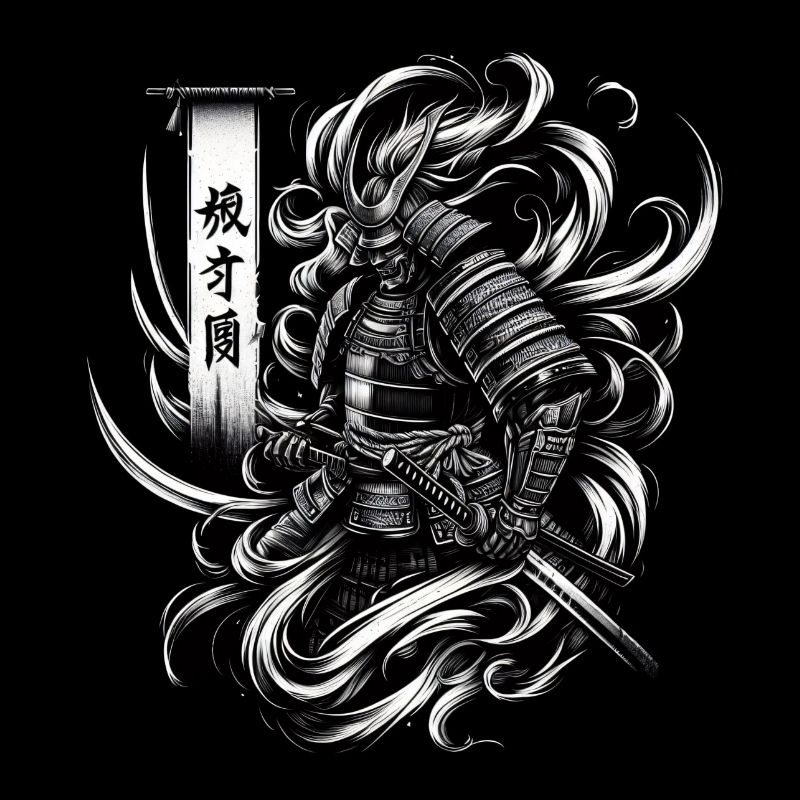 Asian Samurai Warrior Ukiyo e