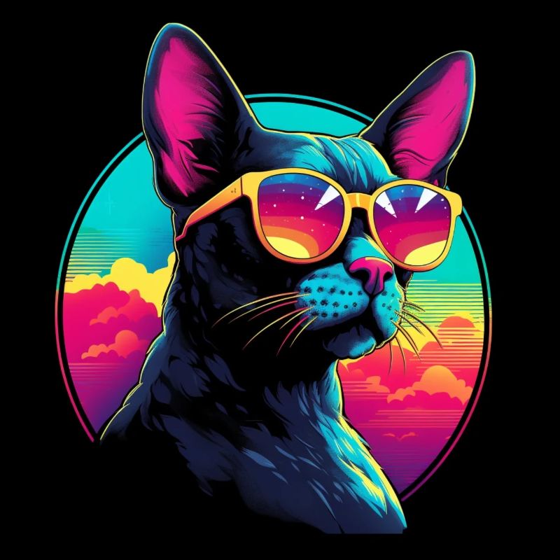 Chemise Retro Wave Cornish Rex Cat
