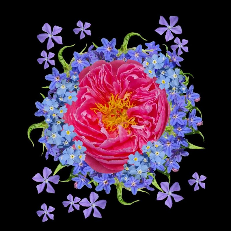 Red Blue Blossoms Forget-Me-Not Beer Tent