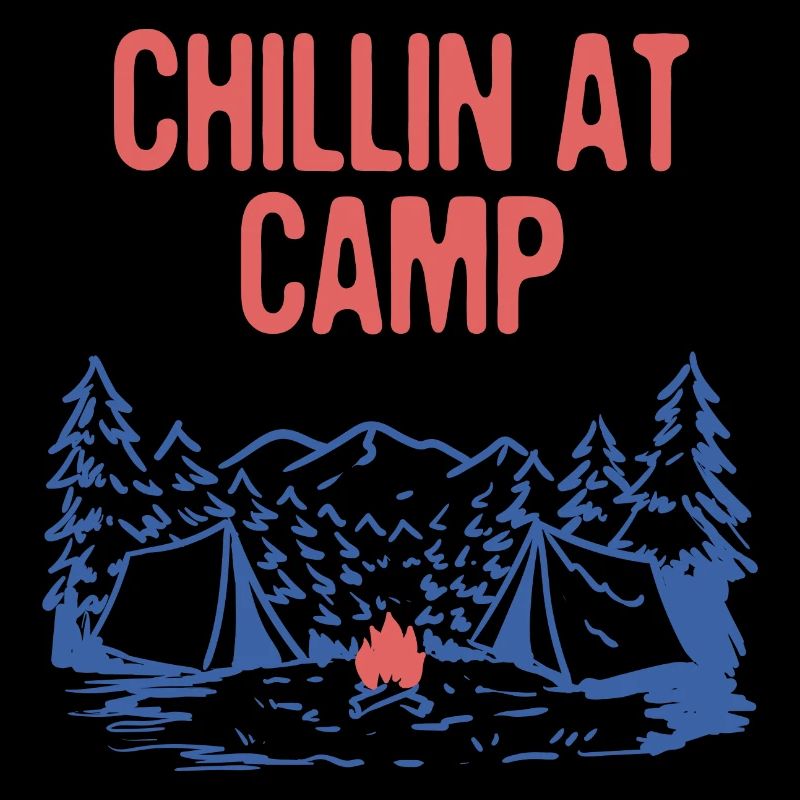 Chillin at Camp Summer Camping Tropical Camper